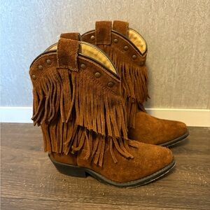 Brown Fringe Cowboy Boots